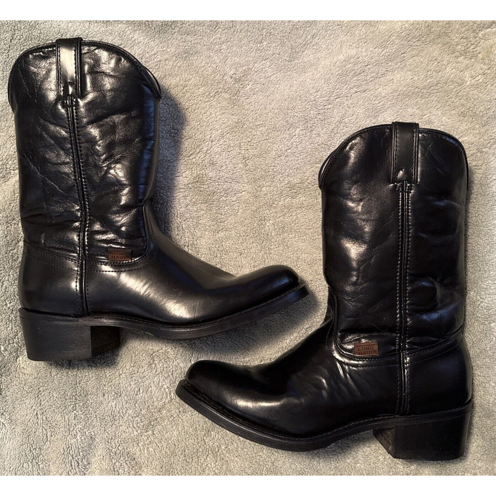 VTG Long Haul Men's Black Leather Oil Resistant Western Cowboy Boots Size 9.5M